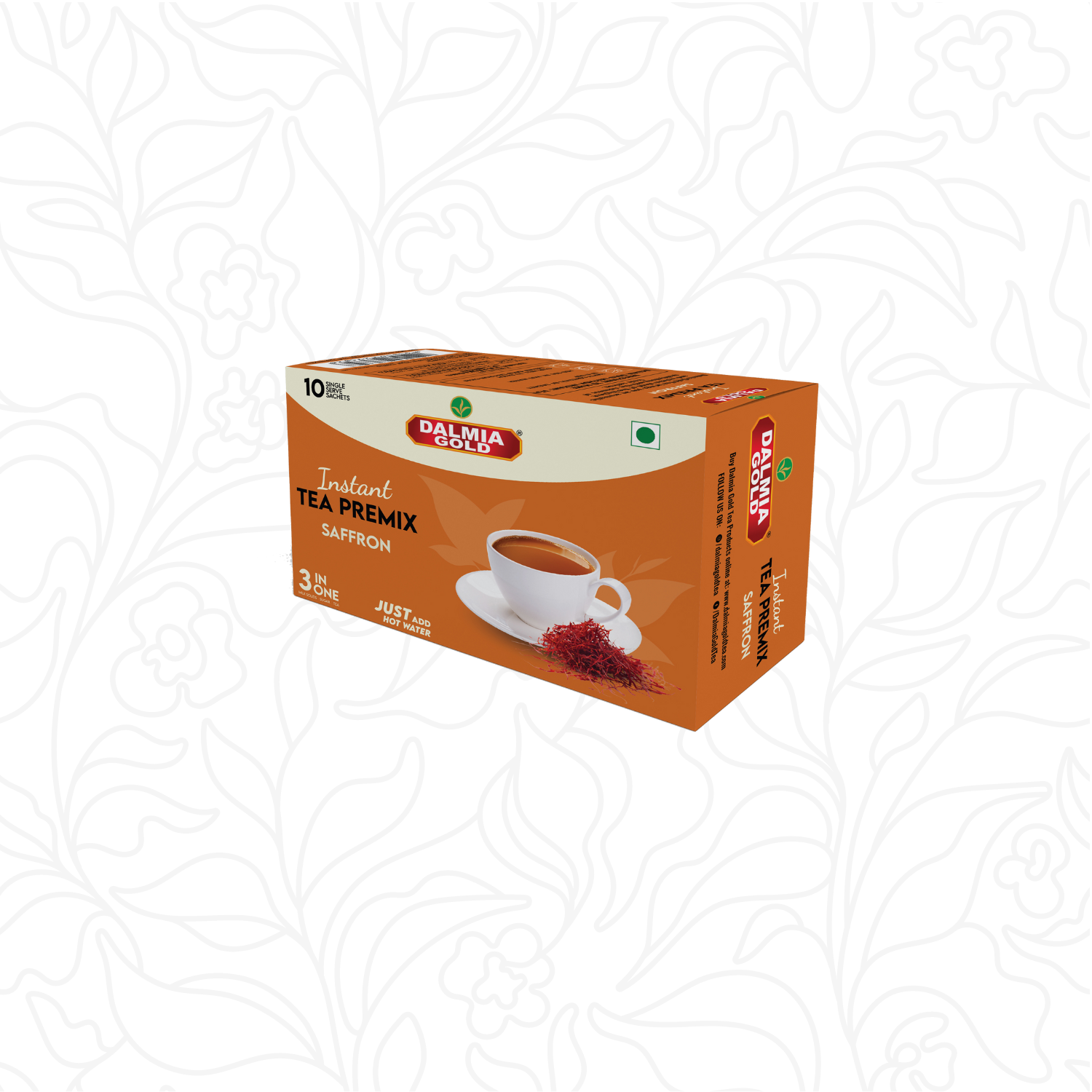 Dalmia Gold Saffron Tea Premix | Pack of 10 Sachets each in 1 Box