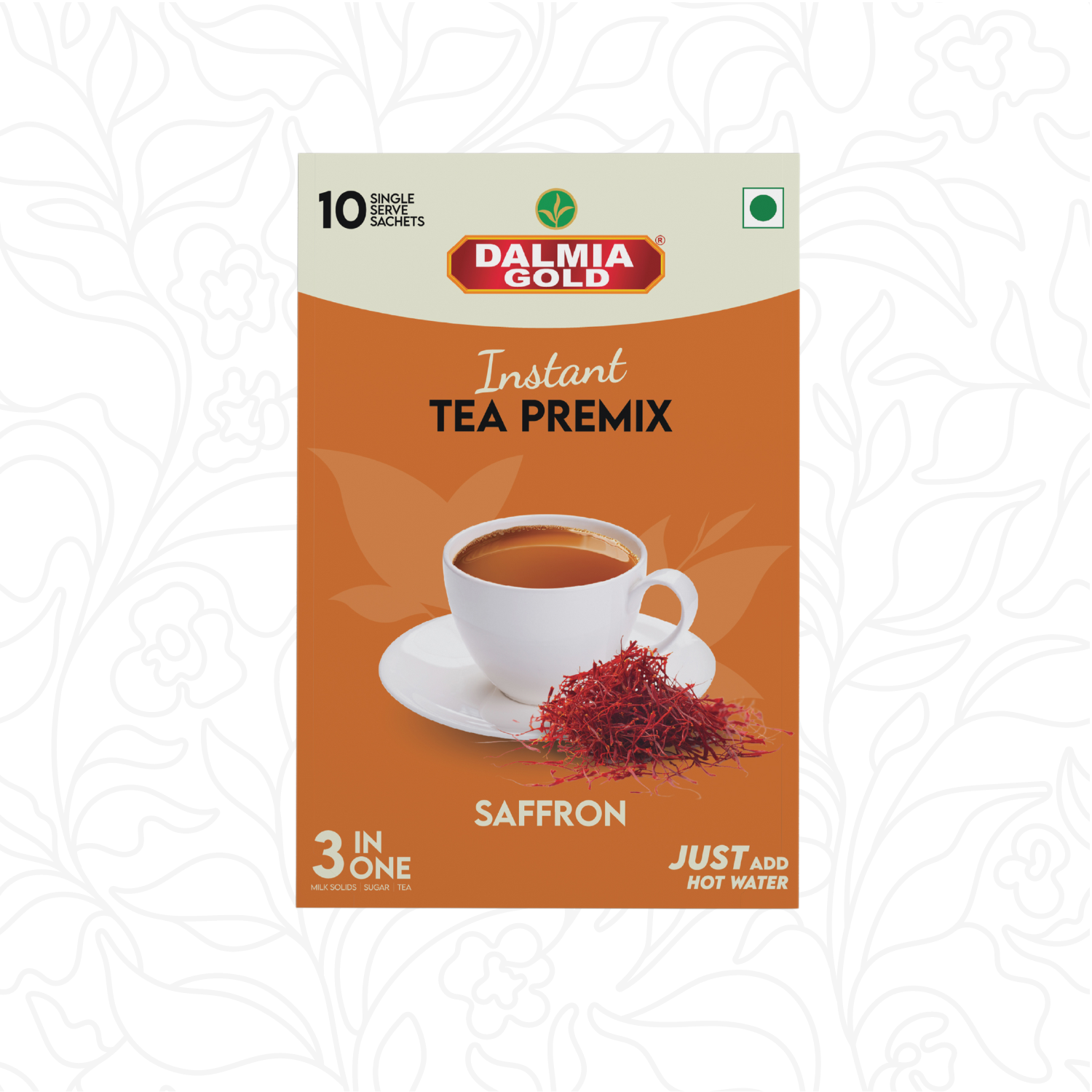Dalmia Gold Saffron Tea Premix | Pack of 10 Sachets each in 1 Box