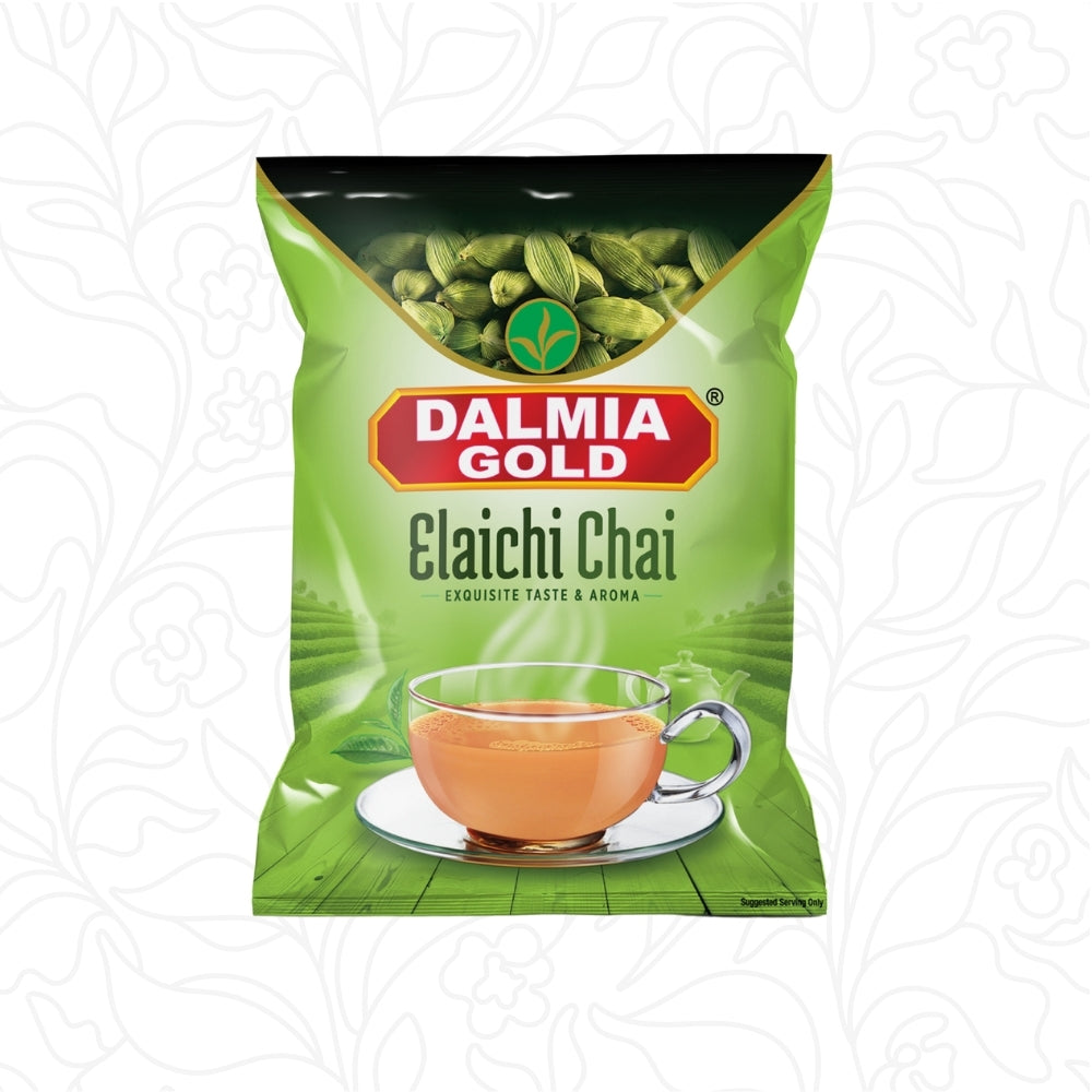 Dalmia Gold Elaichi Chai 200gm - 200GMS Polypack Pouch (Pack of 2) | 100% Natural Cardamom Flavored CTC Tea | Fresh and Natural Cardamom Chai