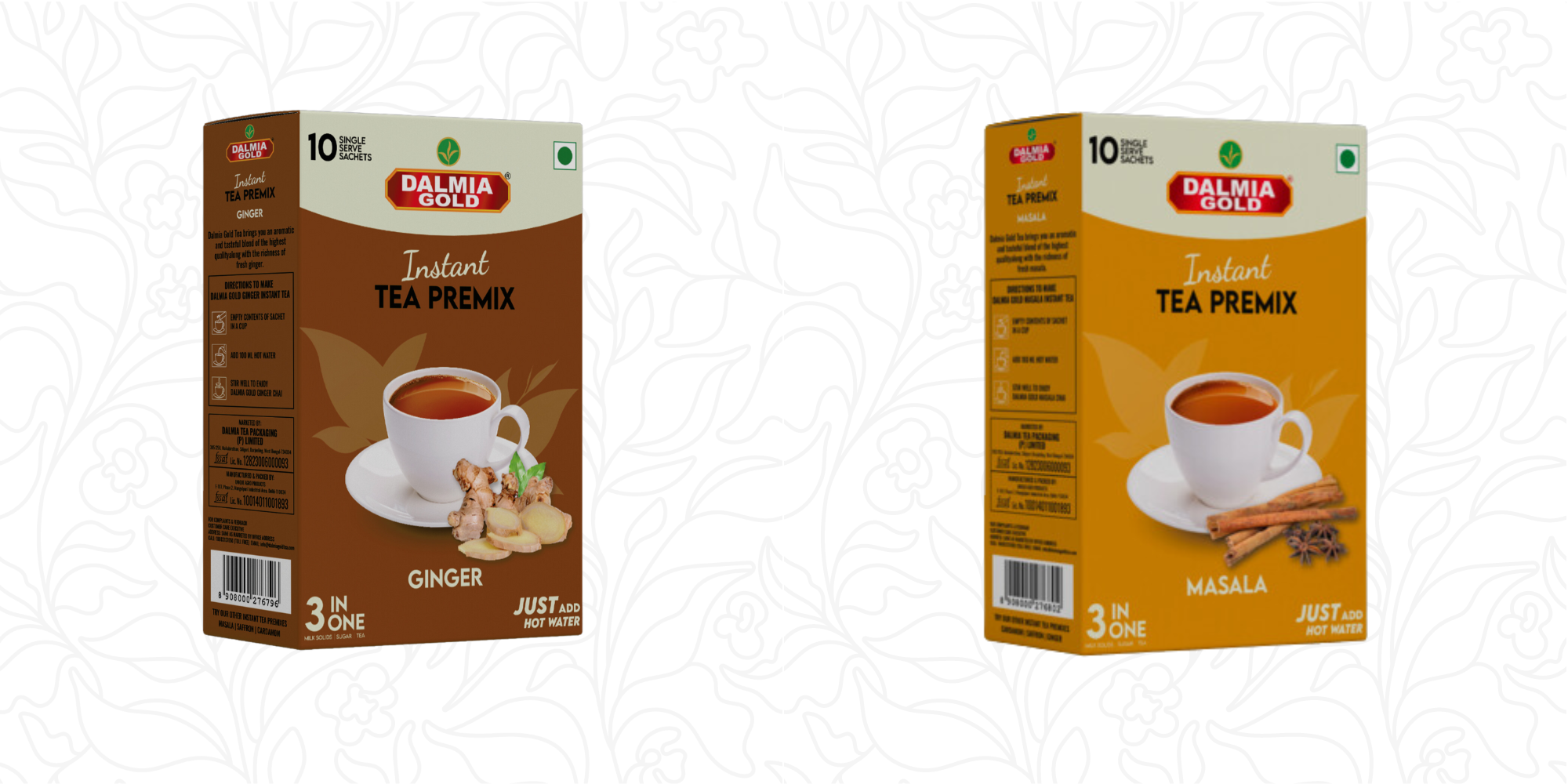 VALUE COMBO (MASALA PREMIX & GINGER PREMIX) Pack of 10 Sachets each in 1 Box (Pack Of 2)