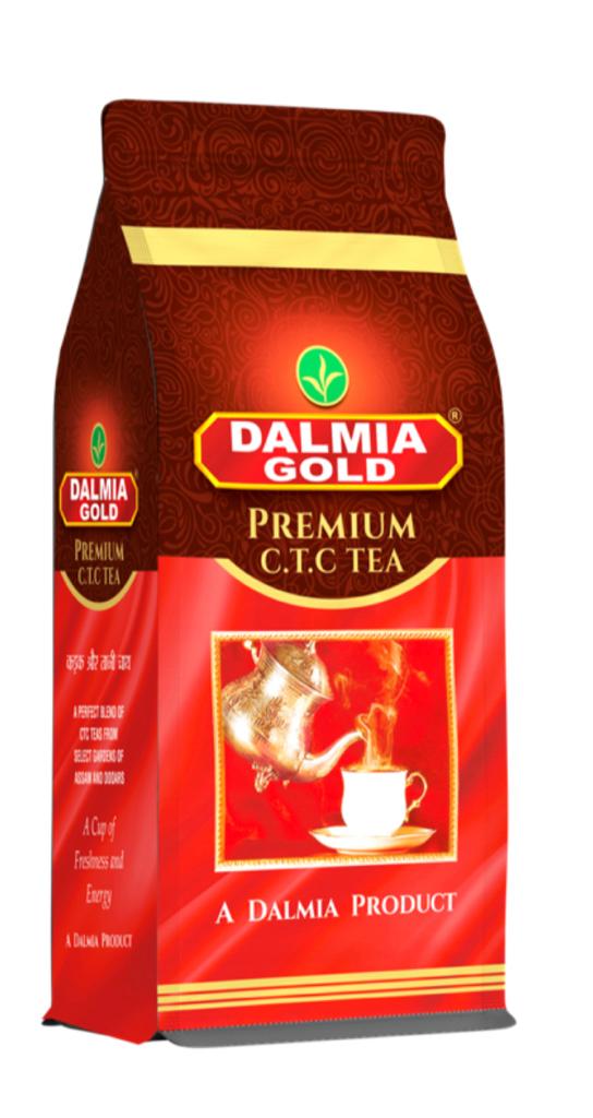 Dalmia Gold Premium Tea 500gm - Standup Pouch Pack | Blend of CTC Tea Granules from Assam and Dooars